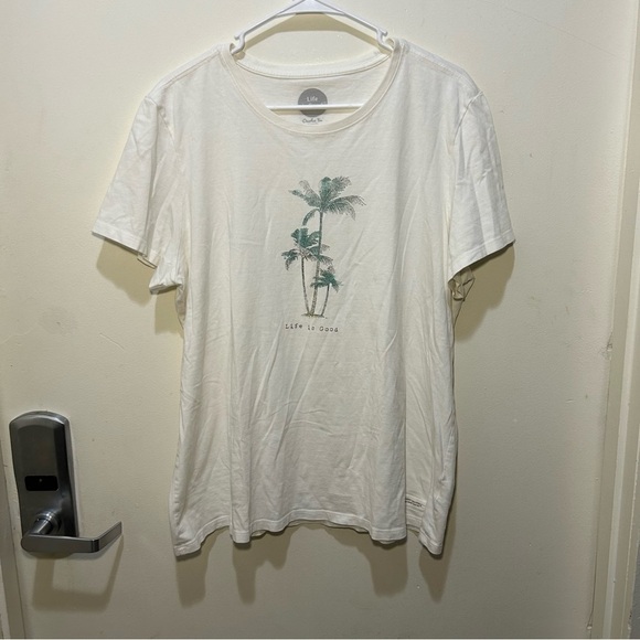 Life is Good White Palm Tree Crusher Tee Classic Fit Size XL - Picture 1 of 8